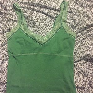 Green lace tank