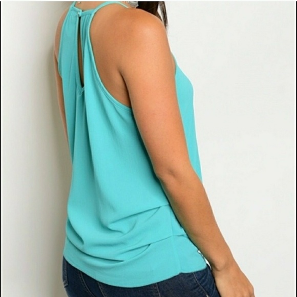 Aqua Keyhole Tank Top 💫 - Picture 7 of 8