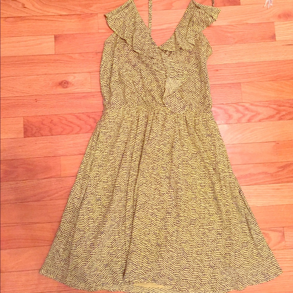 BCBG light green and navy striped dress