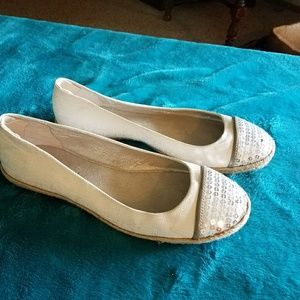 White with sparkle flats