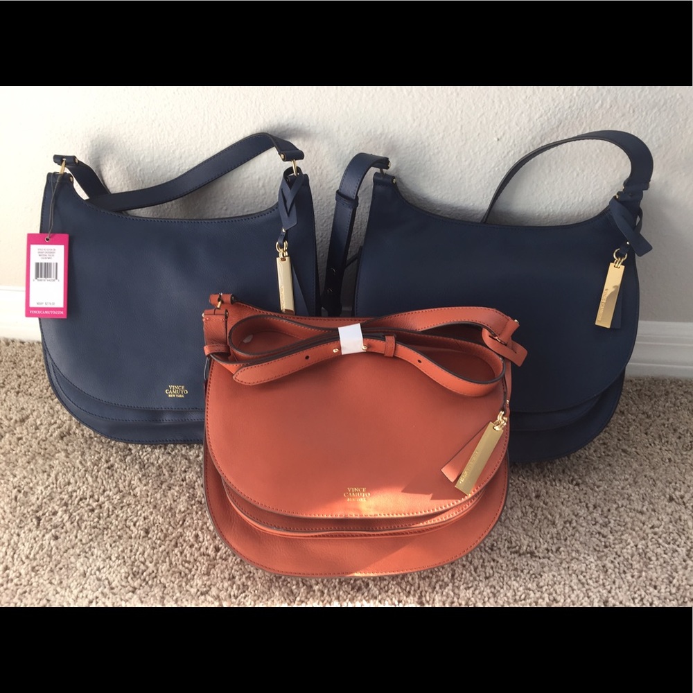 New Vince Camuto Elyza Leather Saddle Bag