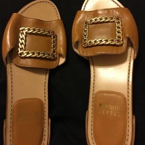 Stuart Weitzman leather slides
