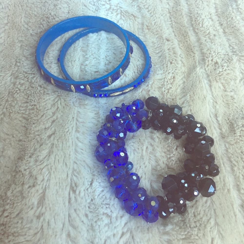 Blue bangles and beads