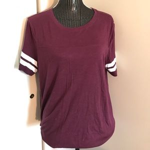 PINK Varsity Tee Burgundy
