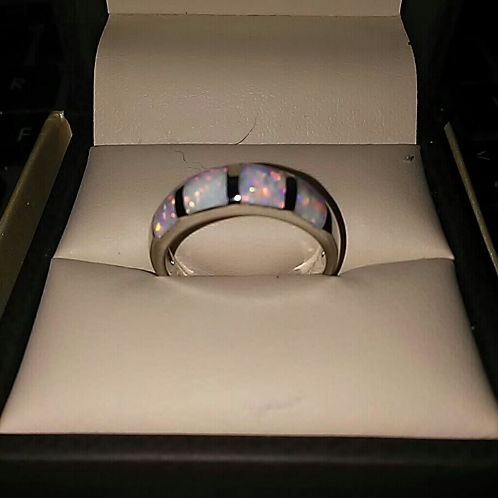 INLAID FIRE OPAL 925 SILVER