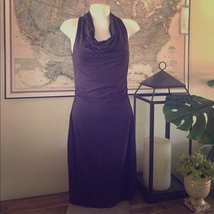 Plum fitted knit dress