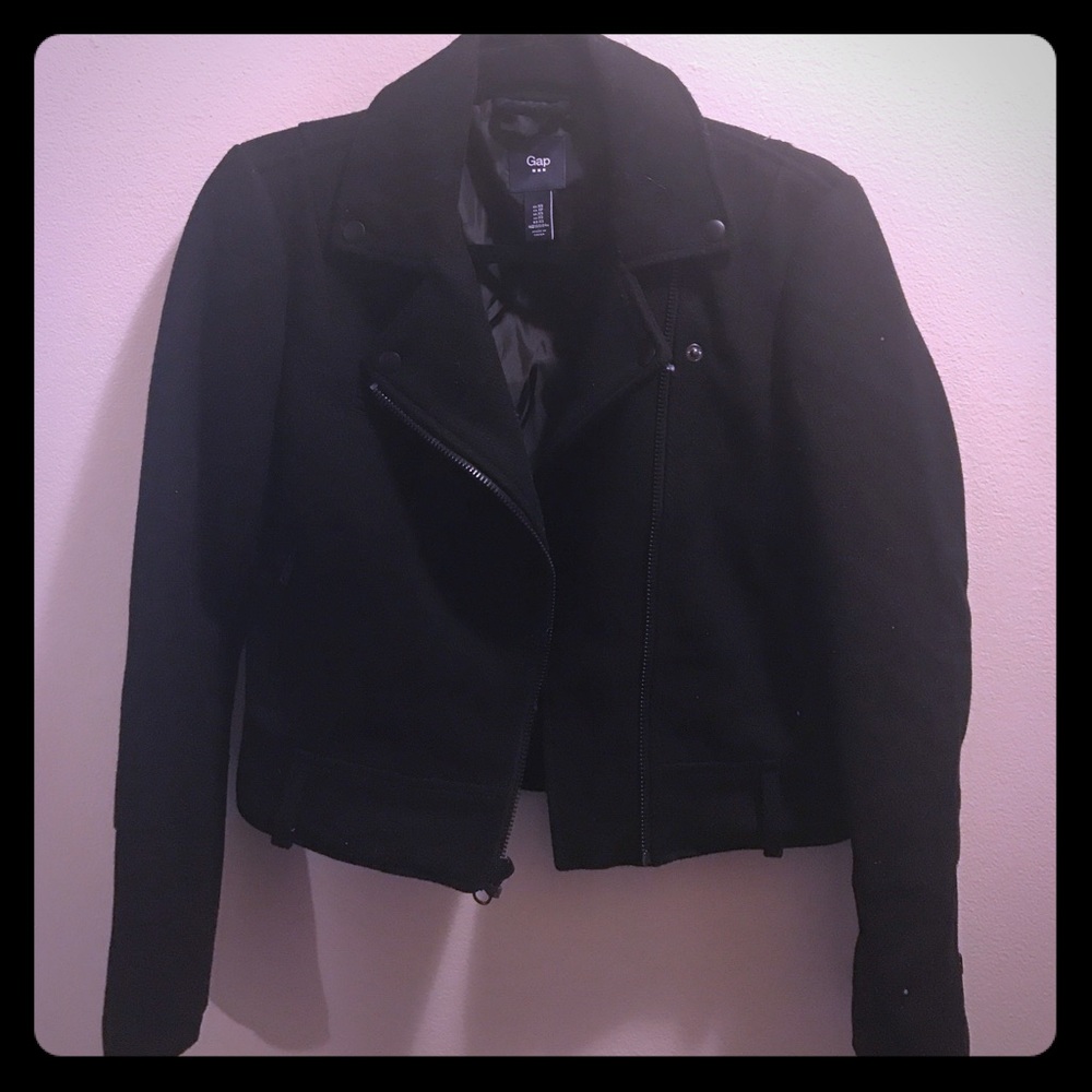 Gap moto jacket black XS knit