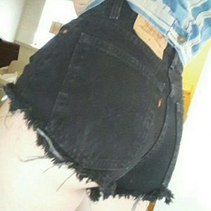Levi's cheeky high waisted faded black shorts