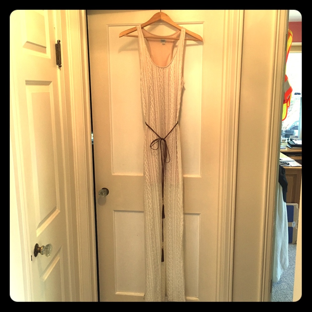 Cream lace maxi dress