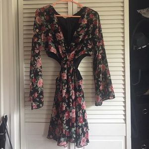 Bell sleeve floral dress