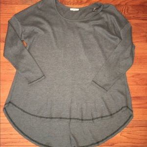 Olive green oversized thermal top