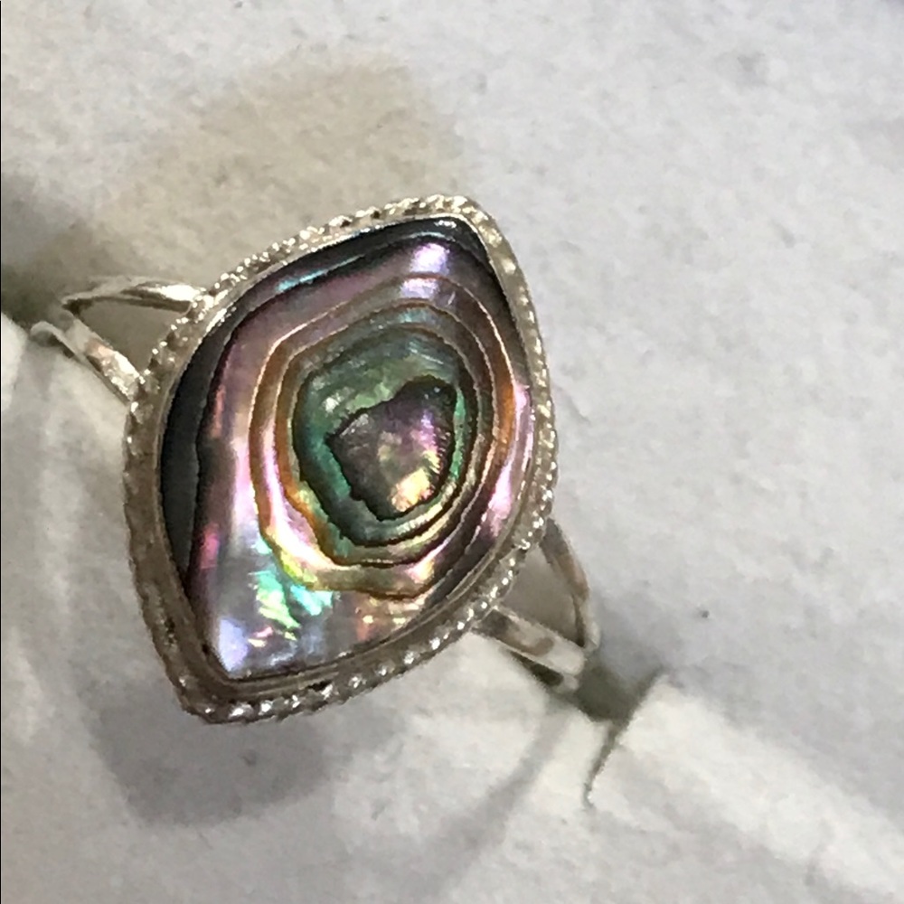 Abalone Braided Sterling Silver Ring - image 1