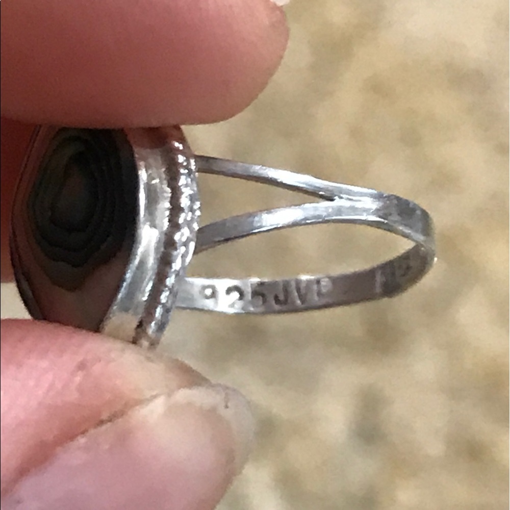 Abalone Braided Sterling Silver Ring - image 2