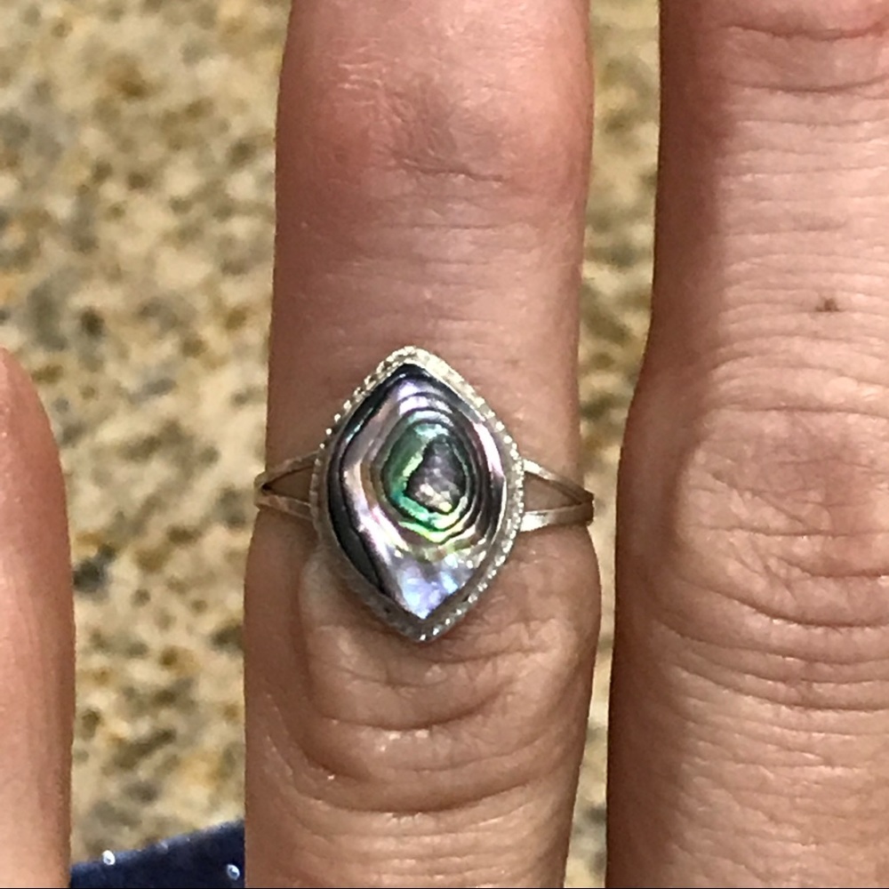 Abalone Braided Sterling Silver Ring - image 3