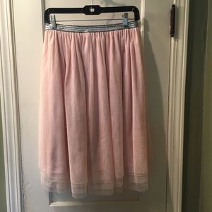 Pink tulle mid length ballerina skirt