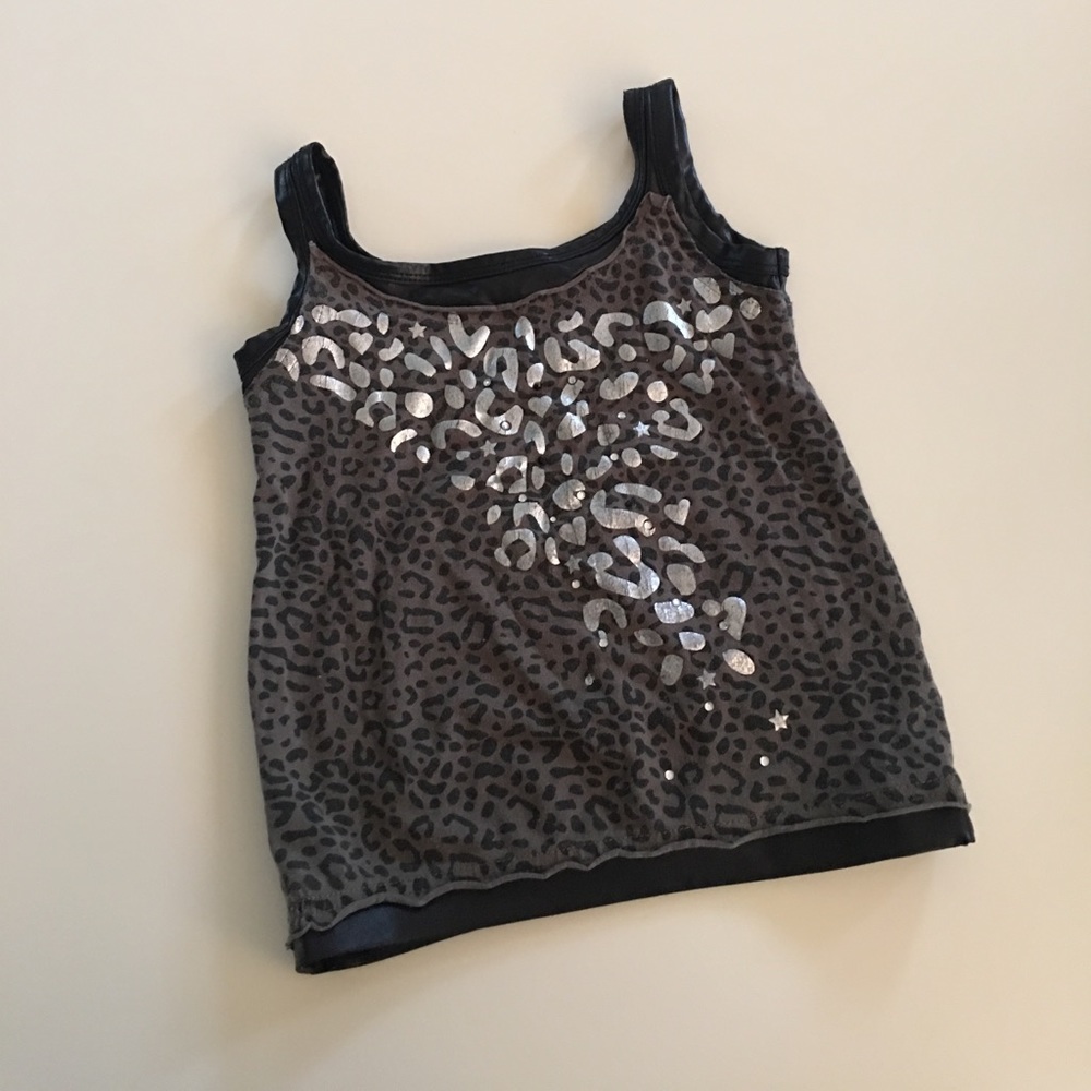 Girl's leather trimmed tank