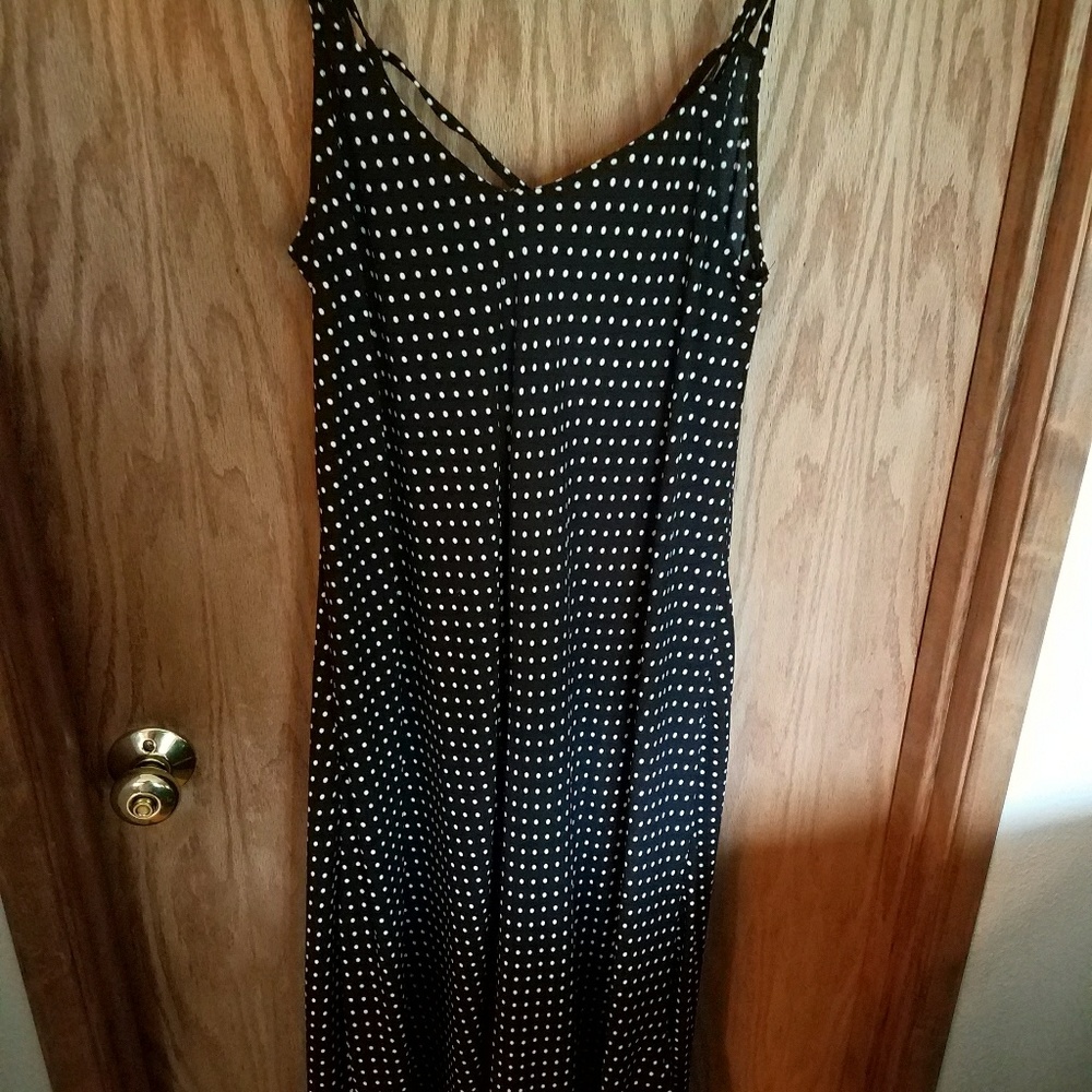Black and white polka dot dress