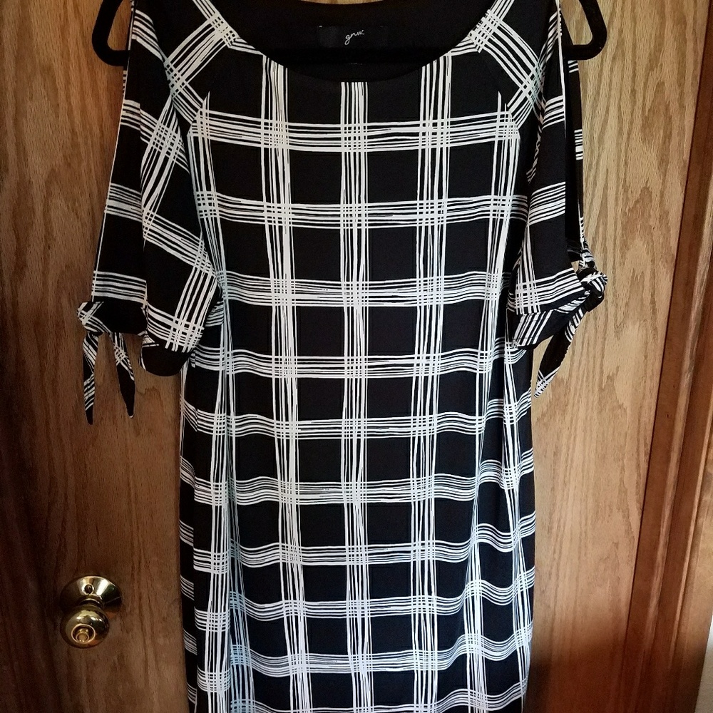 Black and white plaid dress