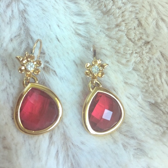 kate spade Jewelry - Kate spade hot pink crystal drop earrings