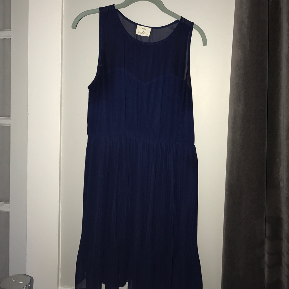 urban outfitters sheer navy dress