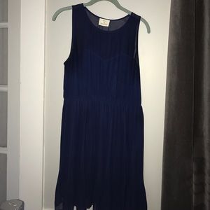 urban outfitters sheer navy dress