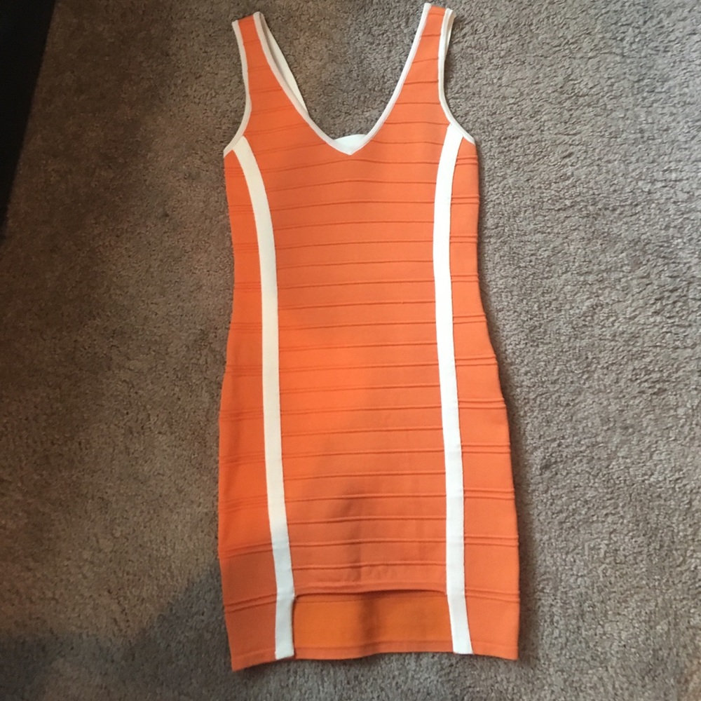 Orange tight dress