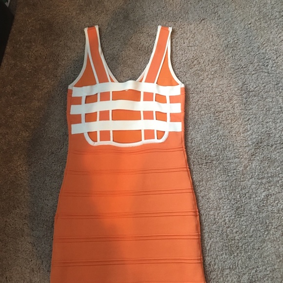 Orange tight dress - Picture 2 of 3