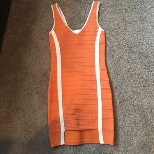 Orange tight dress