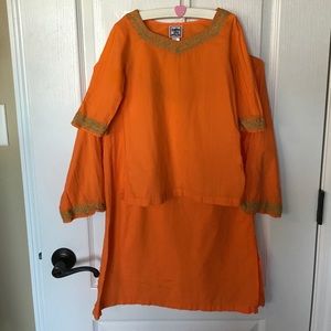 Orange Mother/Daughter Matching Swim Cover Ups