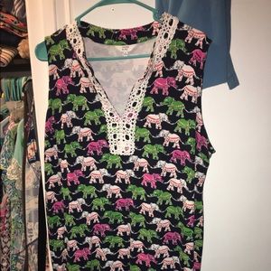Crown & Ivy elephant print dress size XL