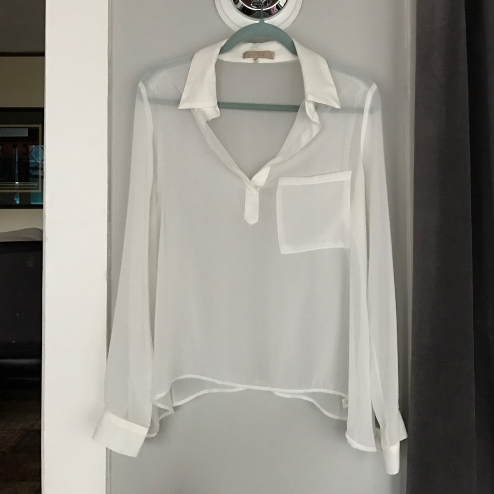 boutique sheer white top