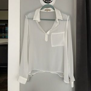 boutique sheer white top