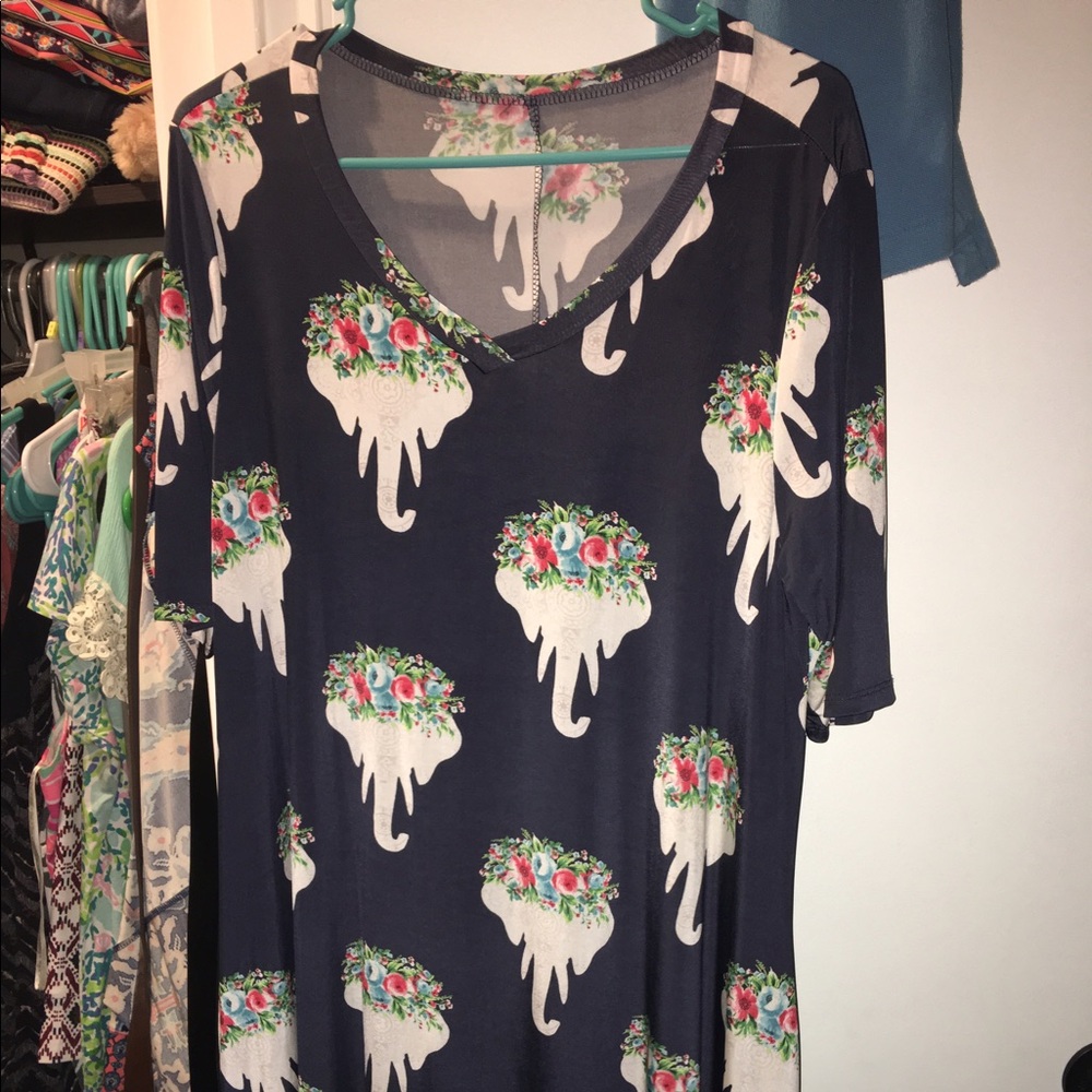 Elephant print dress XL