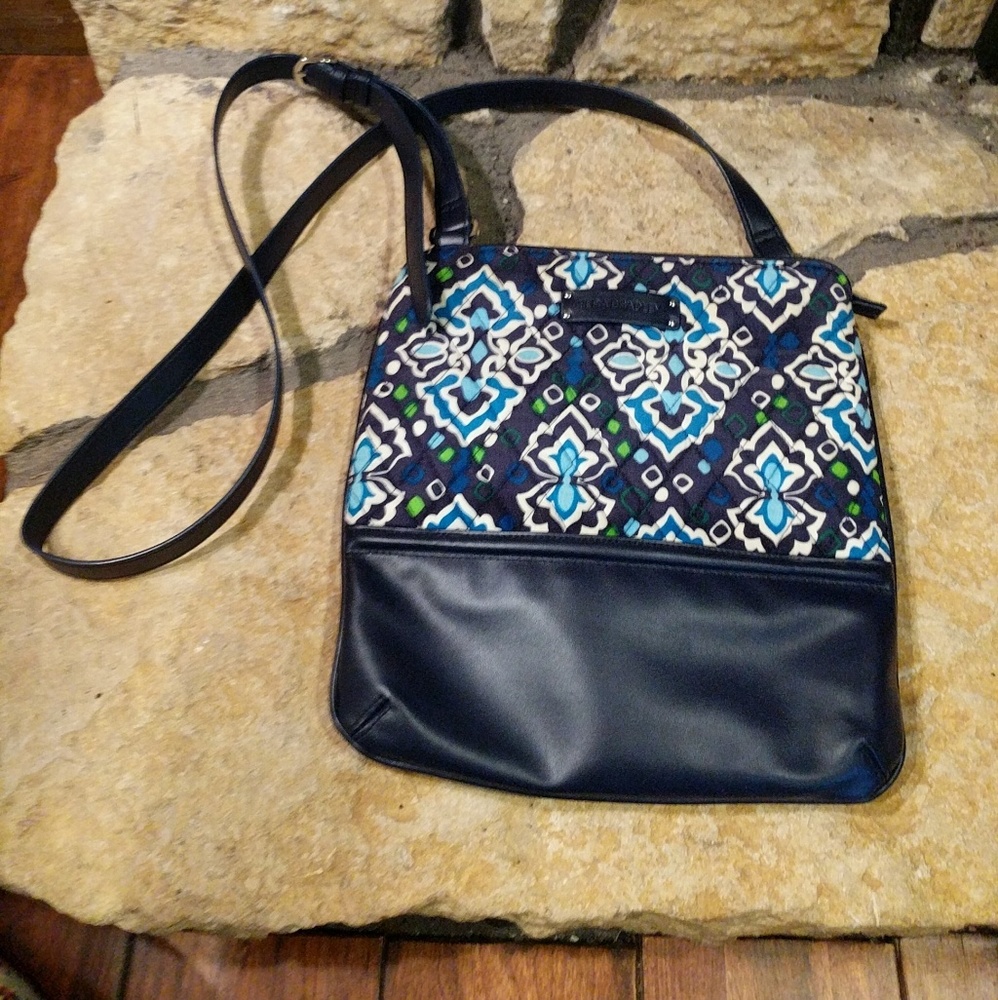 Vera Bradley Hipster Crossbody Ink Blue print