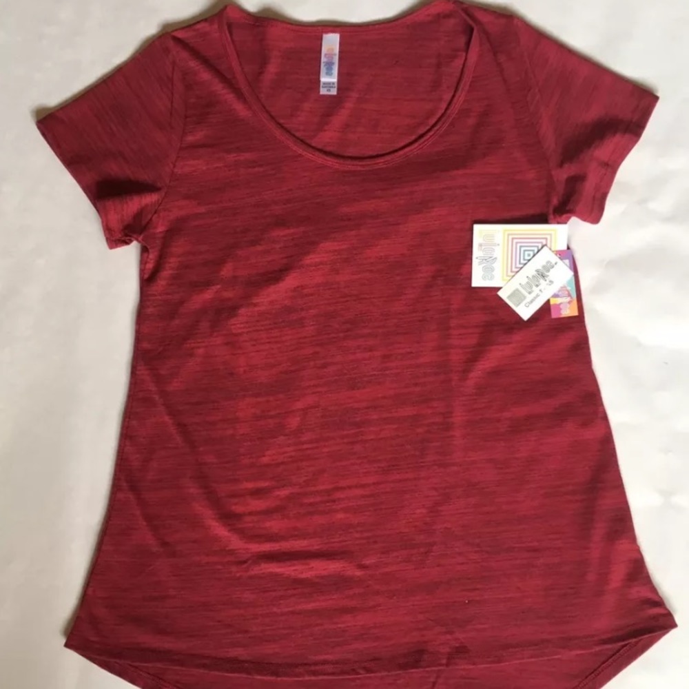 LuLaRoe Classic T XS Dark Pink black microstripes