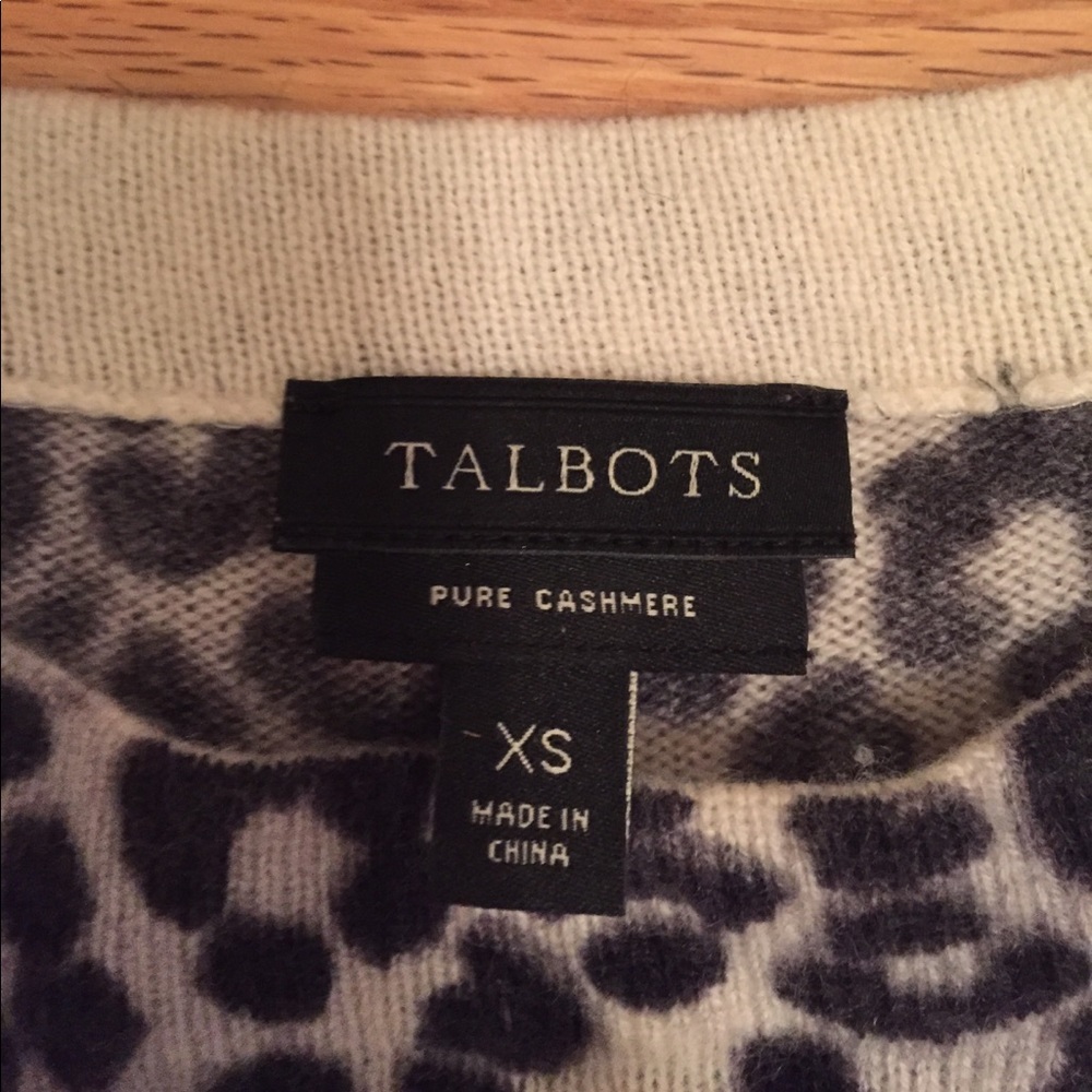 Talbots cashmere leopard print sweater - Picture 2 of 2