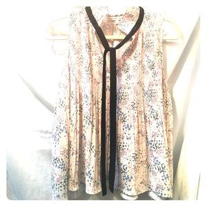 English Factory Pleated Sleeveless Top