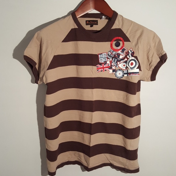 Ben Sherman Other - Ben Sherman Brown striped t-shirt, structured.