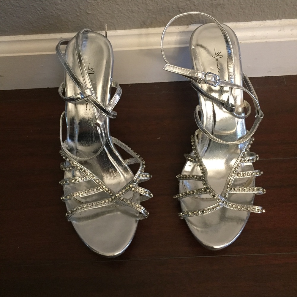 Silver Glitz Heels