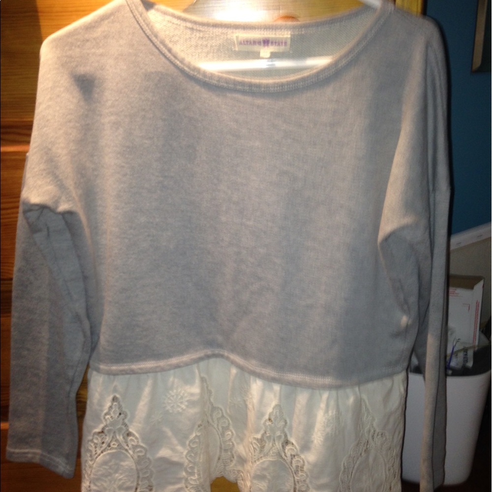 Altar'd state lace lined pullover