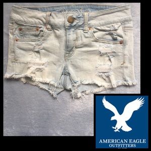 EUC American Eagle Destroyed Cut Off Denim Shorts