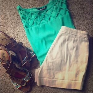 Cream color shorts, perfect condition!