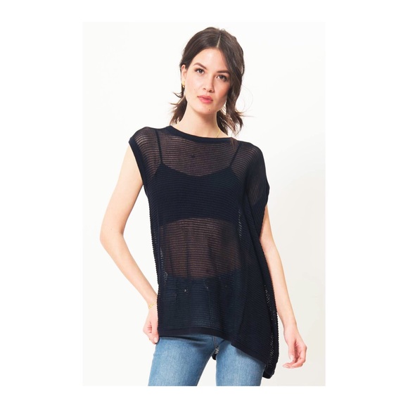 Sen Collection Mica Black Asymmetrical Top NWT - Picture 2 of 3