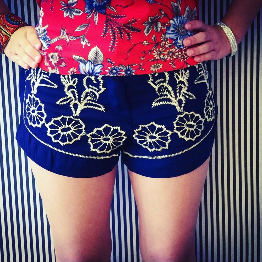 Embroidered shorts