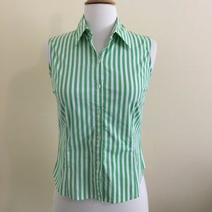Green/White Striped Top