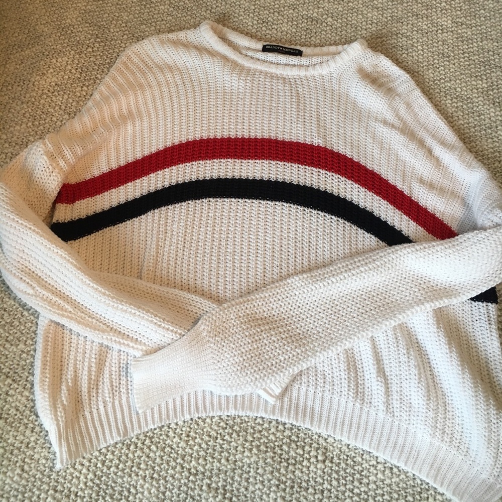 Brandy Melville red white and blue sweater