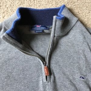 Vineyard Vines Gray 3/4 Zip Sweater