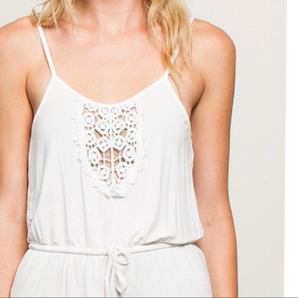 Crochet Detail Tank -Black & Ivory - Picture 4 of 6