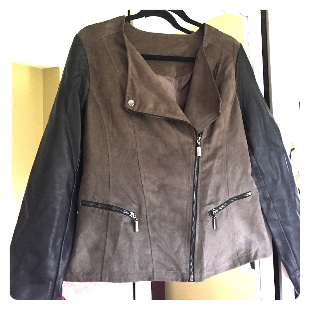 Leather and Suede Moto Jacket