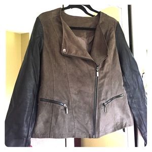 Leather and Suede Moto Jacket